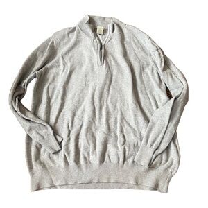 L.L. Bean Heather Gray Zip Neck Sweater Sweatshirt XL Men’s